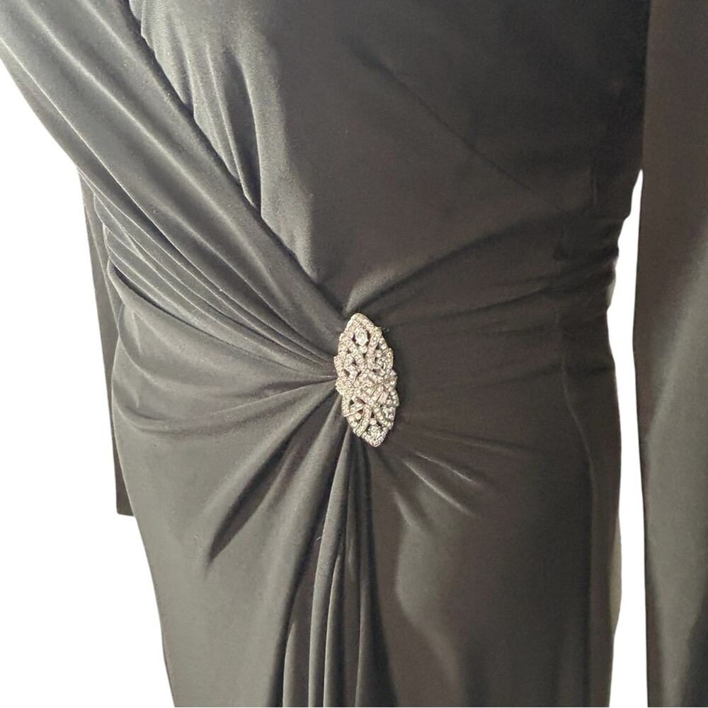 Lauren Ralph Lauren Black Long Sleeve Evening Gown Size 6 Formal - Picture 6 of 13